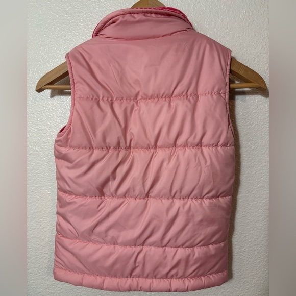 Columbia Reversible Pink Insulated Puffer Vest Front Zip Girl's Size 6/7 | - Picture 3 of 9